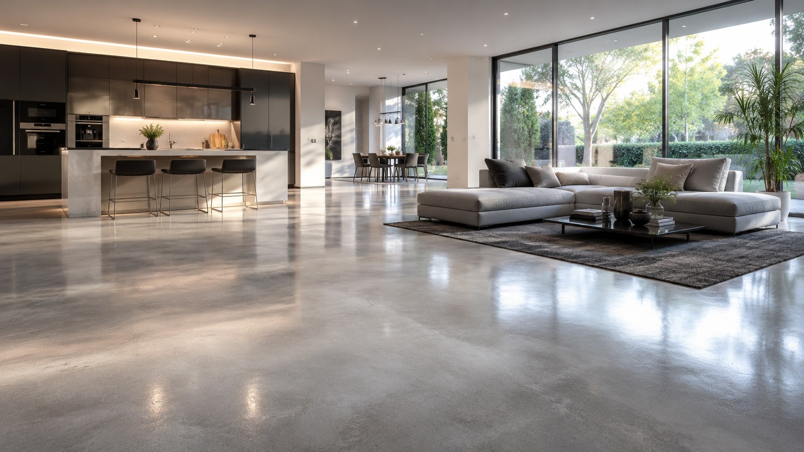 Moderne woning met comfortabele PU gietvloer